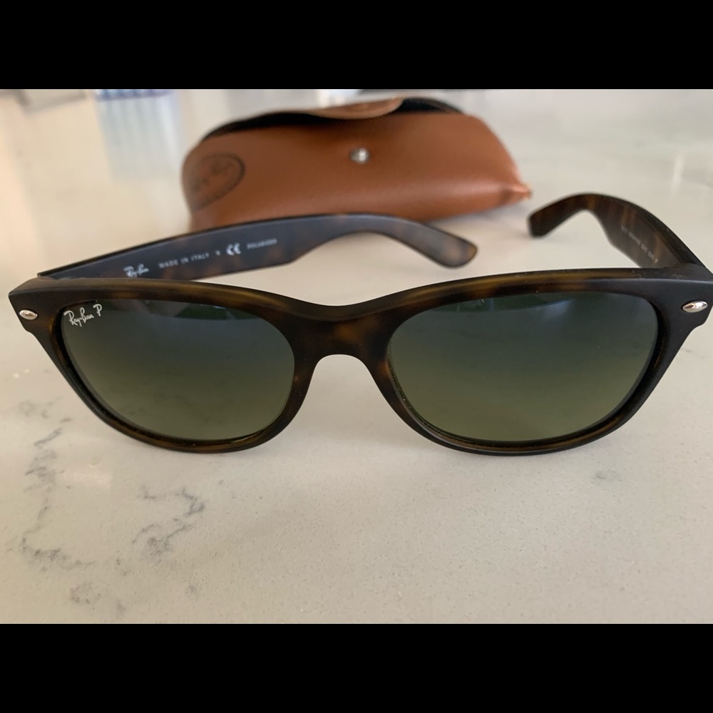 Ray Ban 2132 matte tortoise polarized sunglasses